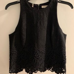 Rebecca Taylor black lace crop top